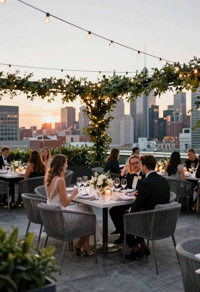 18 Luxury Wedding Backdrop Ideas That Feel Ultra Glam - 16. Urban Rooftop Views 1