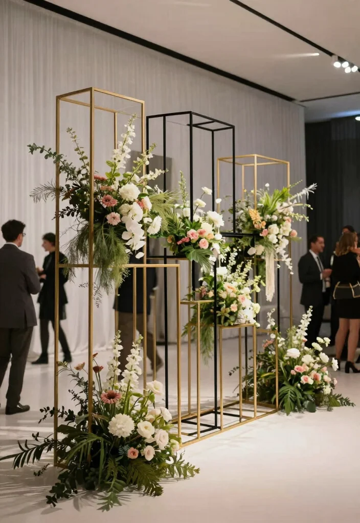 18 Luxury Wedding Backdrop Ideas That Feel Ultra Glam - 7. Modern Geometric Backdrops 1