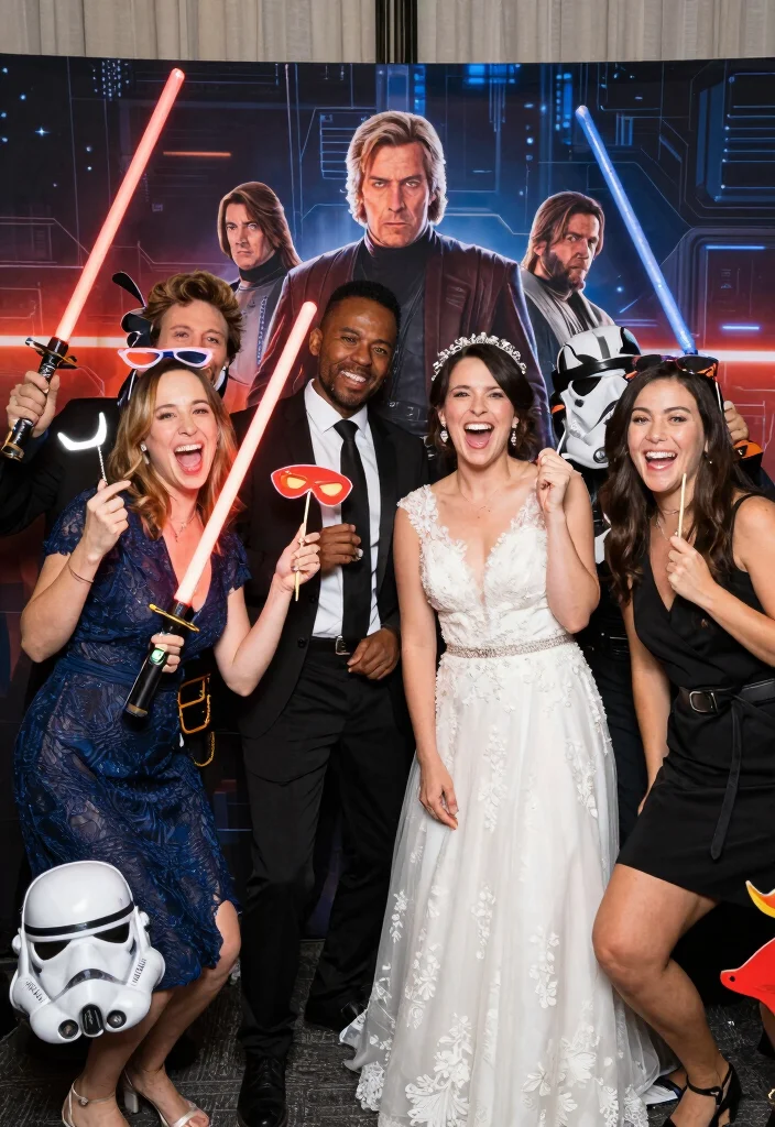 18 Star Wars Wedding Decorations Ideas Fans Will Love - 5. Star Wars Photo Booth 1