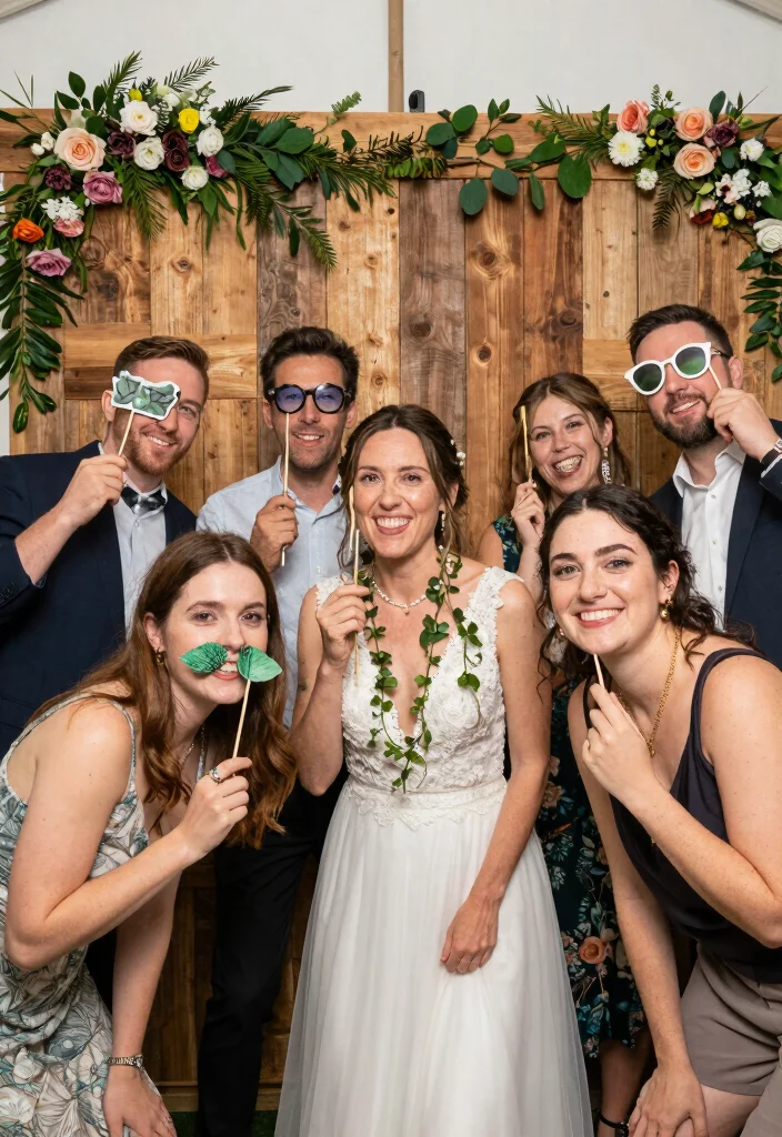 18 Wedding Decorations Ideas That Look Perfect For 2026 - 16. Themed Photo Booth with Sustainable Props 1