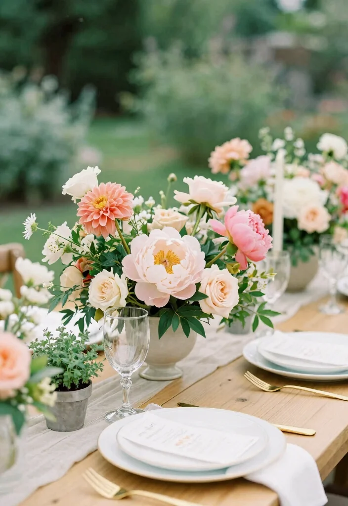 18 Wedding Flower Arrangements Table Ideas With Lush Blooms - 2. Garden-Inspired Table Flowers 1