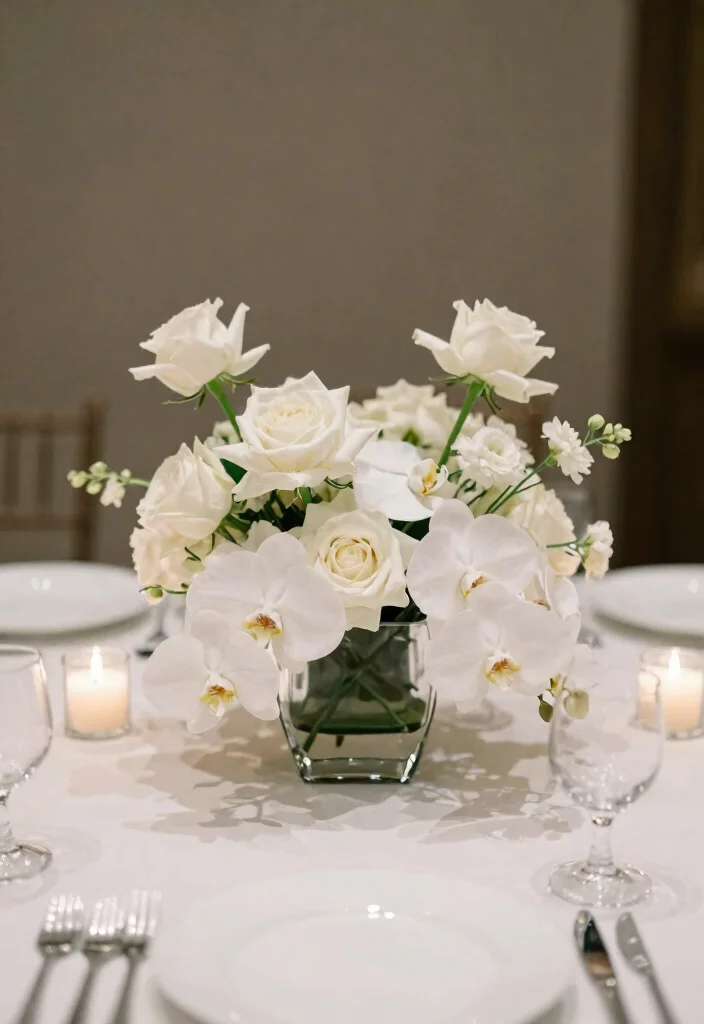 18 Wedding Flower Arrangements Table Ideas With Lush Blooms - 3. Minimalist Floral Designs 1