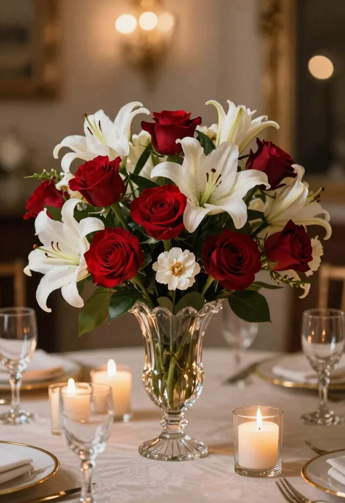 18 Wedding Flower Arrangements Table Ideas With Lush Blooms - 5. Classic Romantic Centerpieces 1