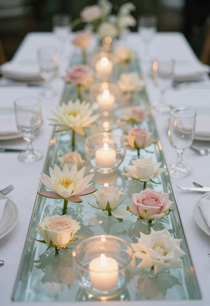 18 Wedding Flower Arrangements Table Ideas With Lush Blooms - 7. Ethereal Floating Blooms 1