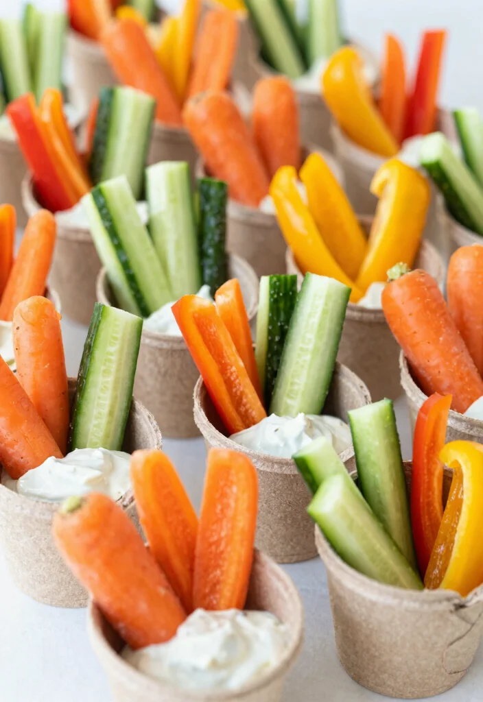 18 Wedding Grazing Table Ideas Guests Will Love - 11. Colorful Veggie Cups 1