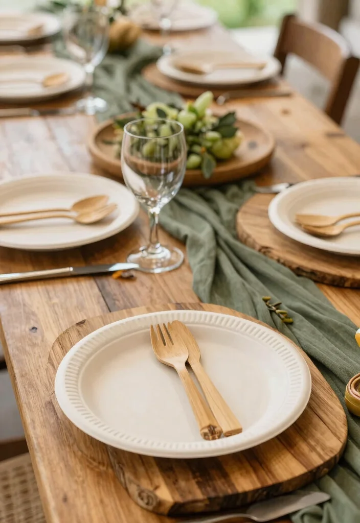 18 Wedding Grazing Table Ideas Guests Will Love - 16. Eco-Friendly Tableware 1