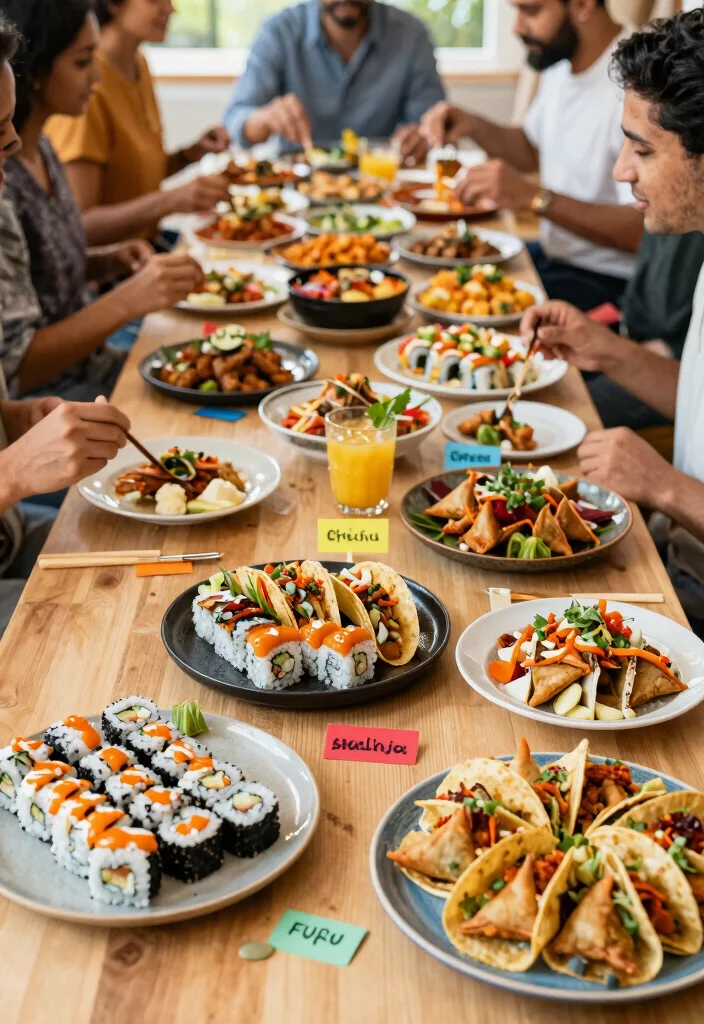 18 Wedding Grazing Table Ideas Guests Will Love - 6. Global Fusion Flavors 1