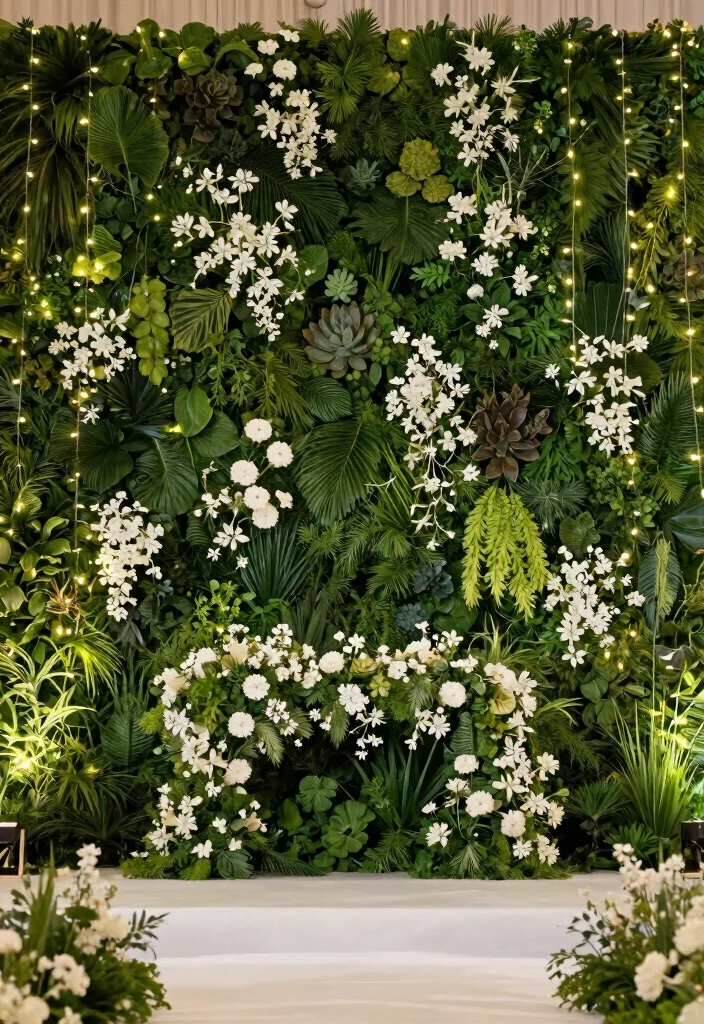 18 Wedding Stage Backdrop 2026 Trending Ideas That Look Grand & Glamorous - 1. Lush Greenery Wall 1