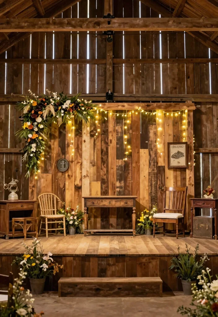 18 Wedding Stage Backdrop 2026 Trending Ideas That Look Grand & Glamorous - 14. Rustic Barn Vibes 1