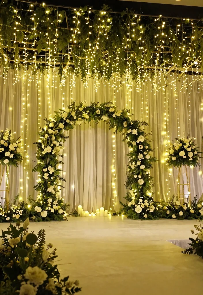 18 Wedding Stage Backdrop 2026 Trending Ideas That Look Grand & Glamorous - 16. Magical Fairy Lights 1