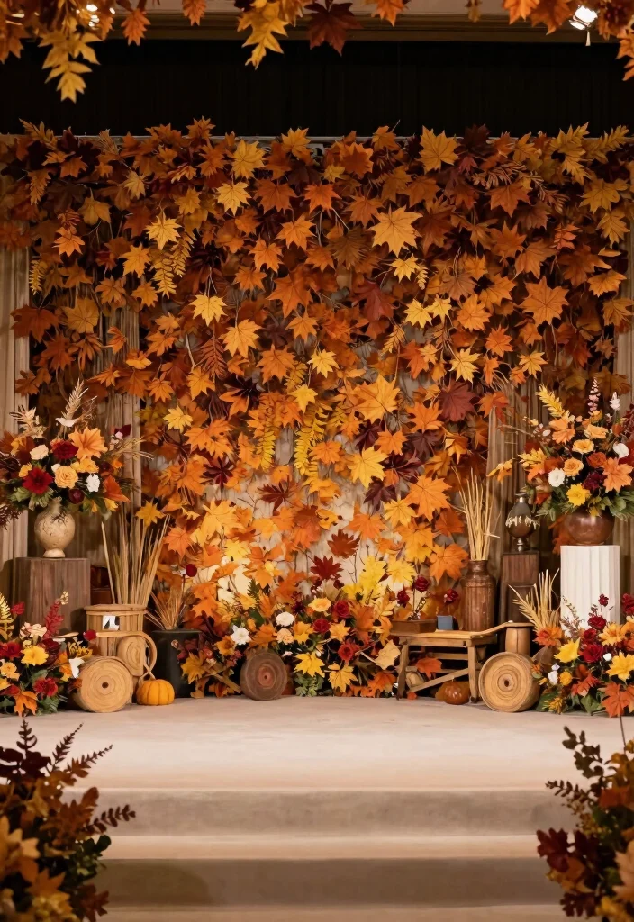 18 Wedding Stage Backdrop 2026 Trending Ideas That Look Grand & Glamorous - 17. Seasonal Themes 1