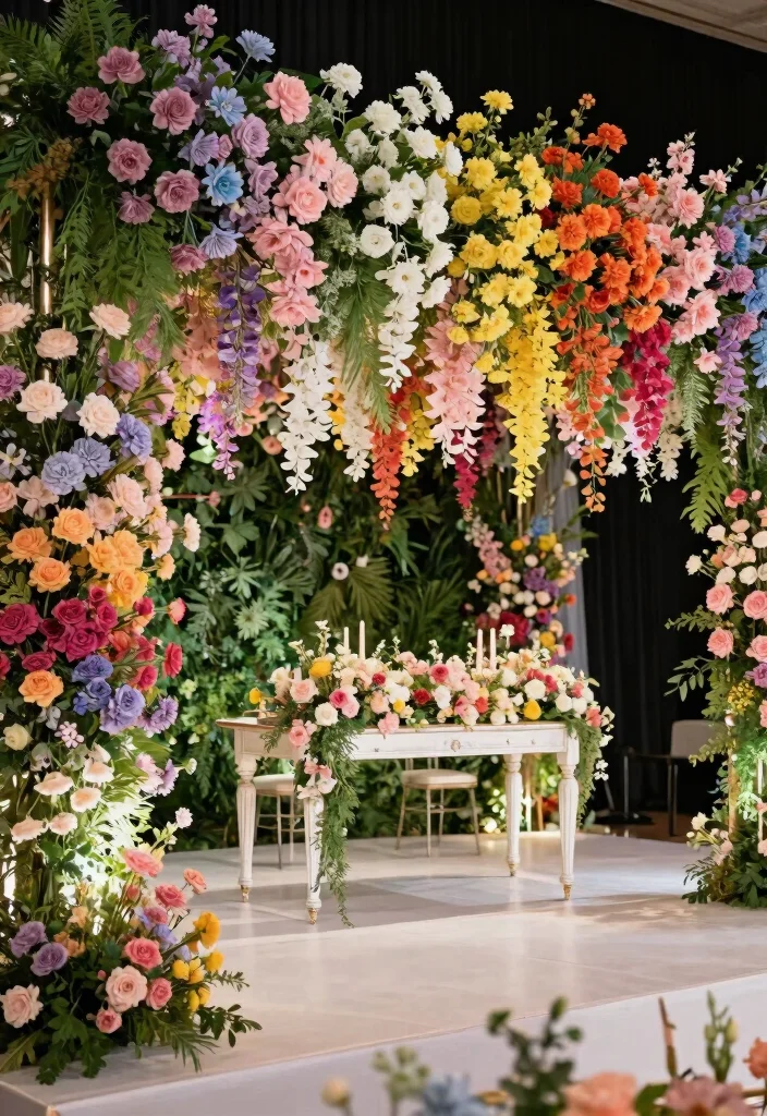 18 Wedding Stage Backdrop 2026 Trending Ideas That Look Grand & Glamorous - 2. Floral Cascade 1