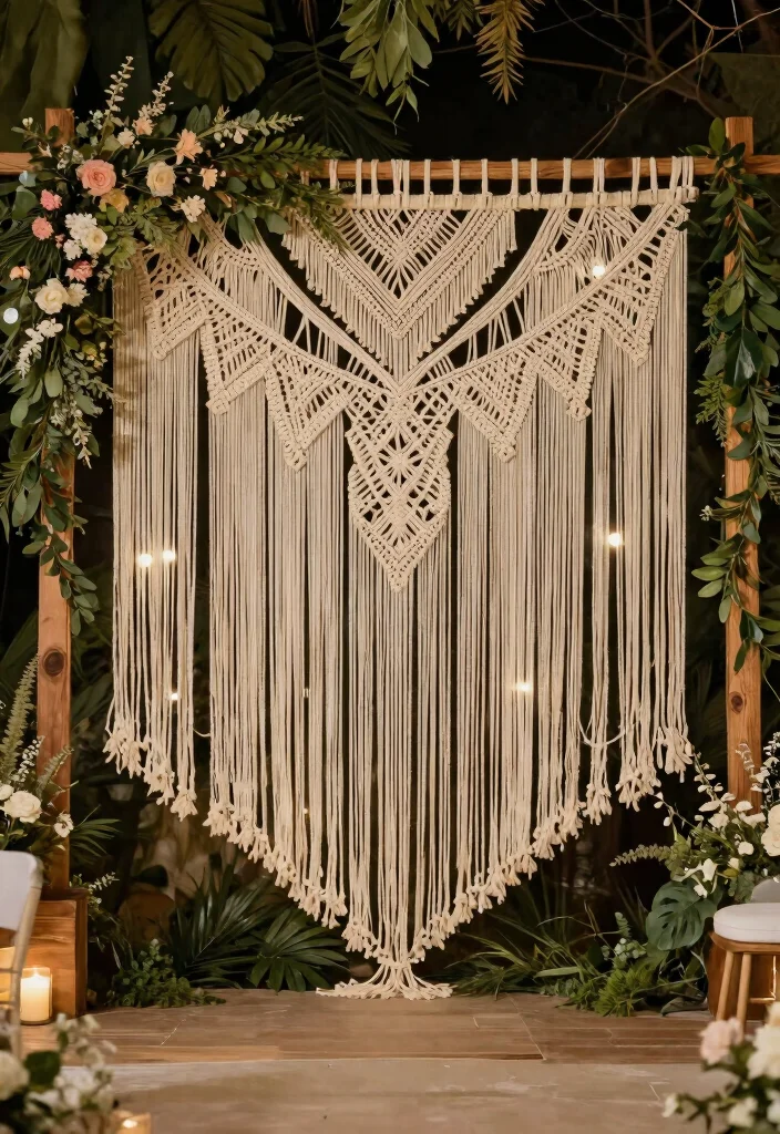 18 Wedding Stage Backdrop 2026 Trending Ideas That Look Grand & Glamorous - 3. Macramé Dreams 1