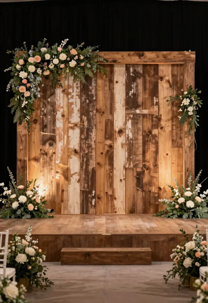 18 Wedding Stage Backdrop 2026 Trending Ideas That Look Grand & Glamorous - 4. Natural Wood Backdrop 1
