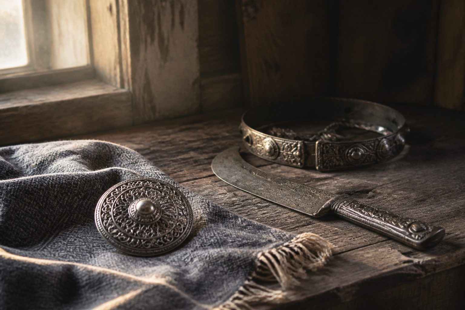 Norse wedding scene featuring traditional rituals, guests, and decorations.